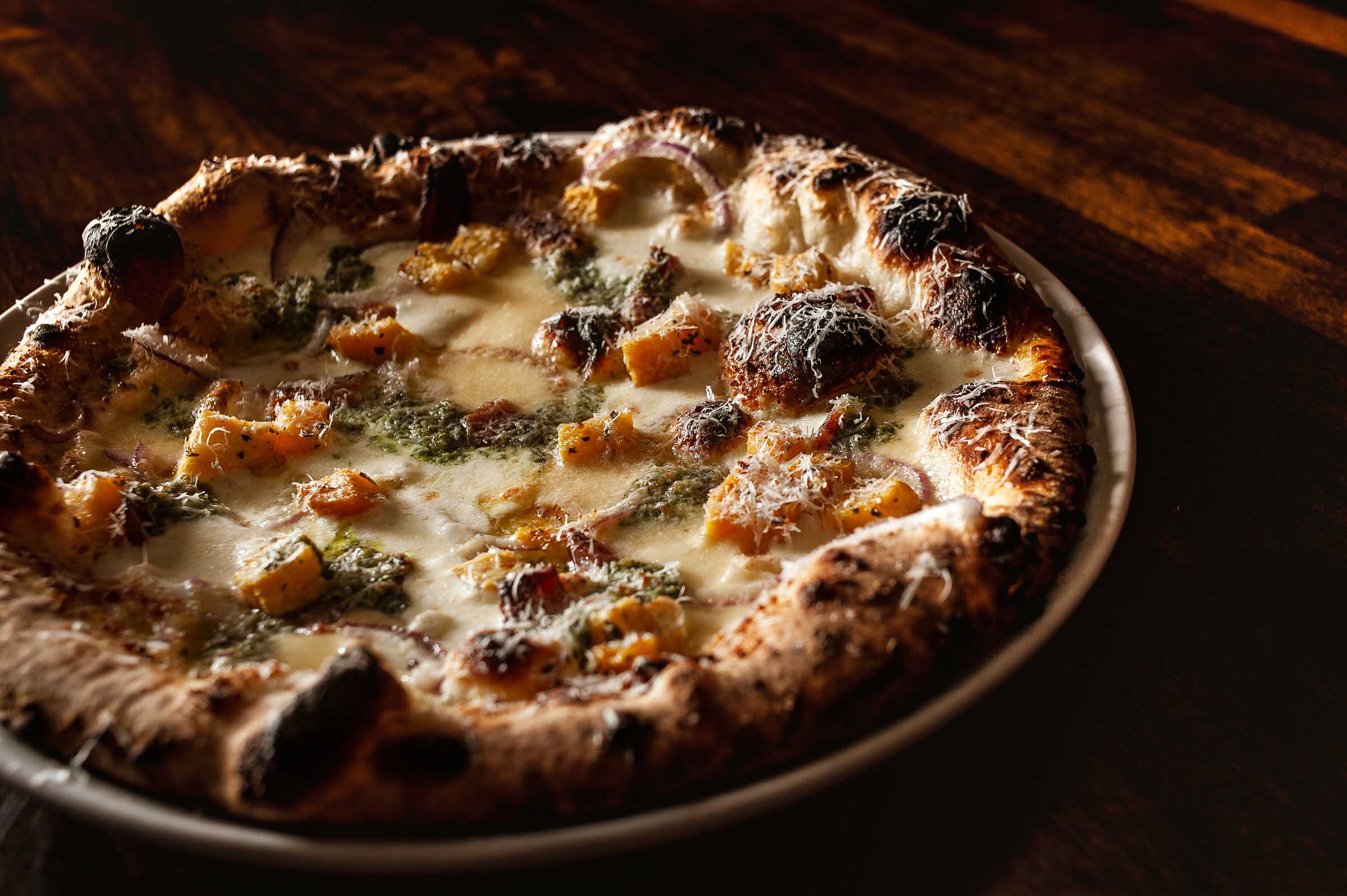 Wood-fired pizza at Nook Kitchen